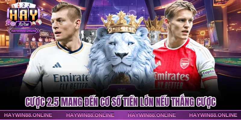 Cược 2.5 mang đến cơ số tiền lớn nếu thắng cược