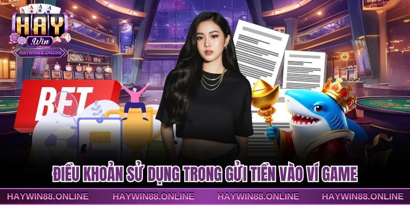 Điều khoản sử dụng trong gửi tiền vào ví game
